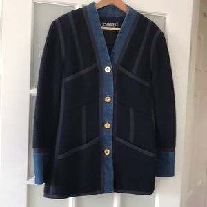 Chanel Boutique Vintage Midnight and Denim Blazer